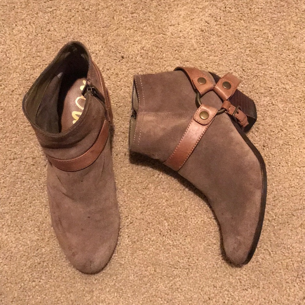 Sam Edelman tan suede booties